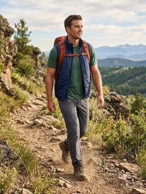 NEW Lands End Gray  Performance pants Size 40X29 Outdoors